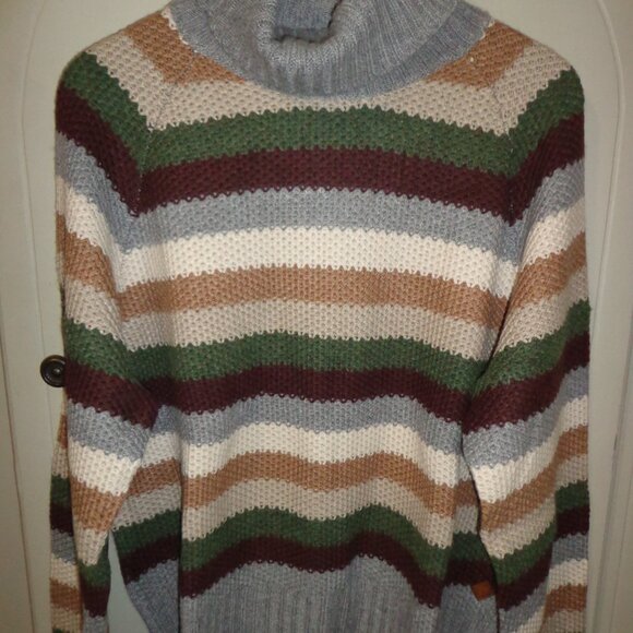 Krimson Klover Sweaters - NWT Krimson Klover Jill Sweater L Turtleneck Stripes Merino Wool/Alpaca
